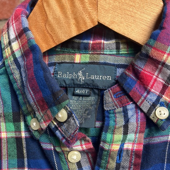 Ralph Lauren Boys Plaid Flannel Button Down size 4T - Picture 3 of 3